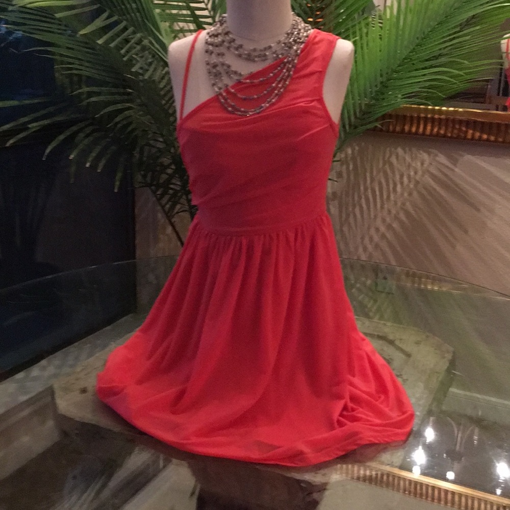 Melon colored summer dress